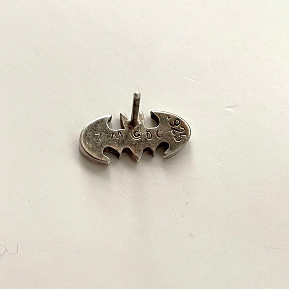 TM & DC Comics Batman Logo Earrings Cutout Sterling Silver Stud - Picture 9 of 13